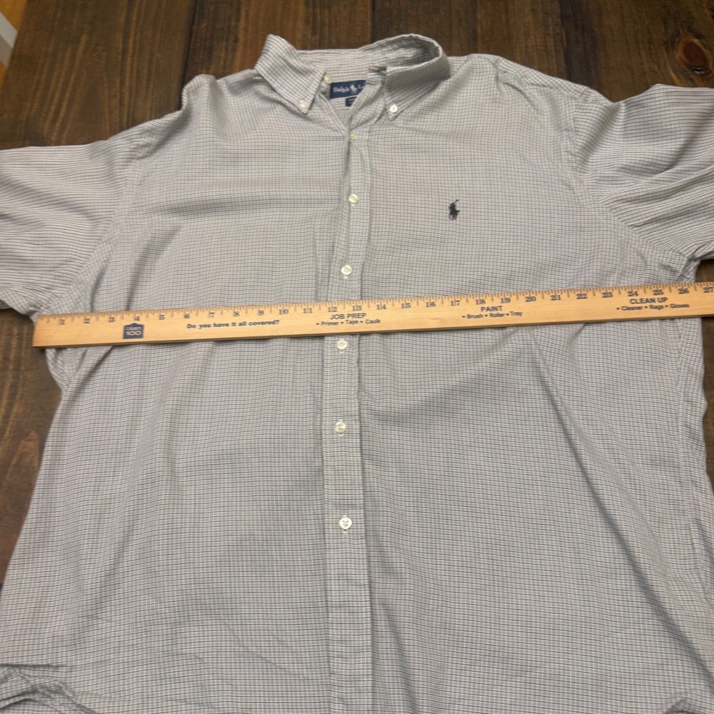 Ralph Lauren Yarmouth Button Down Shirt Mens Cotton Checkered Plaid, 17 34/35 - Picture 5 of 6